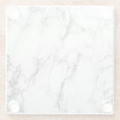 White Carrara Marble Glass Onderzetter (Achterkant)