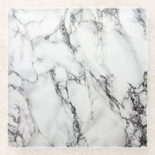 White Carrara Marble Glass Onderzetter Glazen Onderzetter