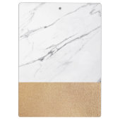 White Carrara Marble Glitter Gold Classic Moderne Klembord (Achterkant)