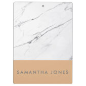 White Carrara Marble Gold Classic Modern Klembord (Achterkant)