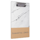 White Carrara Marble Gold Classic Modern Klembord (Rechts)