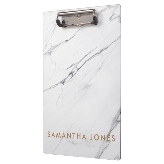 White Carrara Marble Gold Classic Modern Klembord (Links)