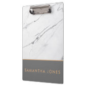 White Carrara Marble Gold Classic Modern Klembord (Links)