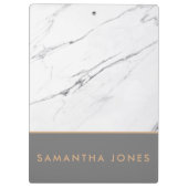 White Carrara Marble Gold Classic Modern Klembord (Achterkant)