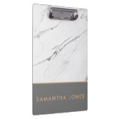 White Carrara Marble Gold Classic Modern Klembord (Rechts)