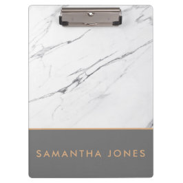 White Carrara Marble Gold Classic Modern Klembord