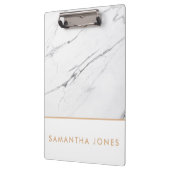 White Carrara Marble Gold Classic Modern Klembord (Links)