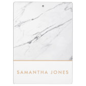 White Carrara Marble Gold Classic Modern Klembord (Achterkant)