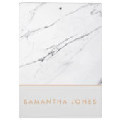 White Carrara Marble Gold Classic Modern Klembord (Achterkant)