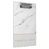 White Carrara Marble Gold Classic Modern Klembord (Rechts)