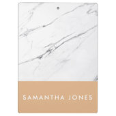 White Carrara Marble Gold Classic Modern Klembord (Achterkant)