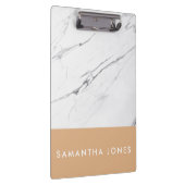 White Carrara Marble Gold Classic Modern Klembord (Rechts)