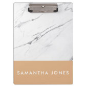 White Carrara Marble Gold Classic Modern Klembord (Voorkant)