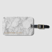 White Carrara Marble Gold Classic - op maat Bagagelabel (Voorkant (horizontaal))