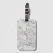 White Carrara Marble Gold Classic - op maat Bagagelabel (Voorkant (verticaal))