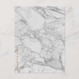White Carrara Marble Gold Classic - op maat Briefkaart