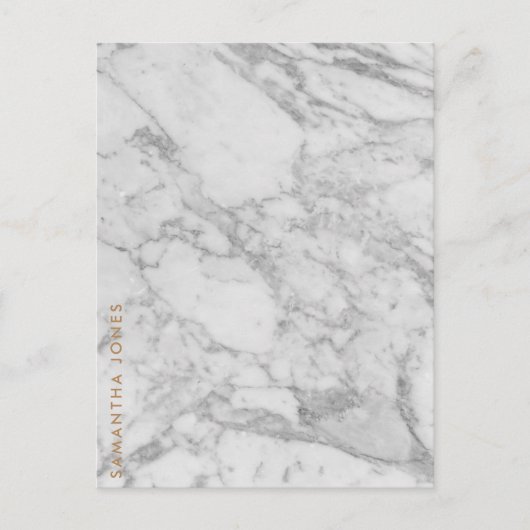 White Carrara Marble Gold Classic - op maat Briefkaart (Voorkant)