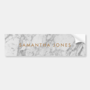 White Carrara Marble Gold Classic - op maat Bumpersticker