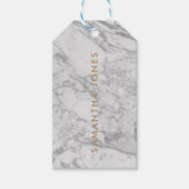 White Carrara Marble Gold Classic - op maat Cadeaulabel (Voorkant)