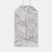 White Carrara Marble Gold Classic - op maat Cadeaulabel (Achterkant)