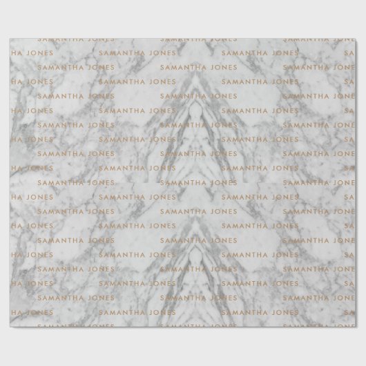 White Carrara Marble Gold Classic - op maat Cadeaupapier (Vlak)