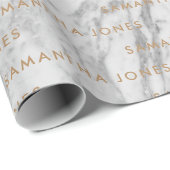 White Carrara Marble Gold Classic - op maat Cadeaupapier (Rol Hoek)