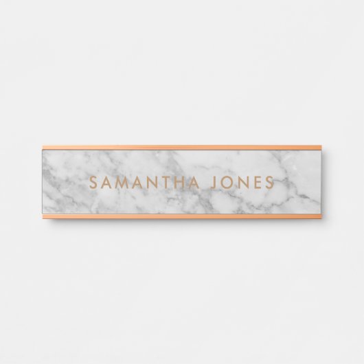 White Carrara Marble Gold Classic - op maat Deurbordje (Voorkant)