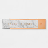 White Carrara Marble Gold Classic - op maat Deurbordje (Voorkant)