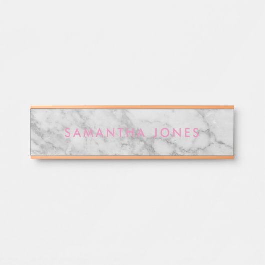 White Carrara Marble Gold Classic - op maat Deurbordje (Voorkant)