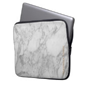 White Carrara Marble Gold Classic - op maat Laptop Sleeve (Voorkant Links)
