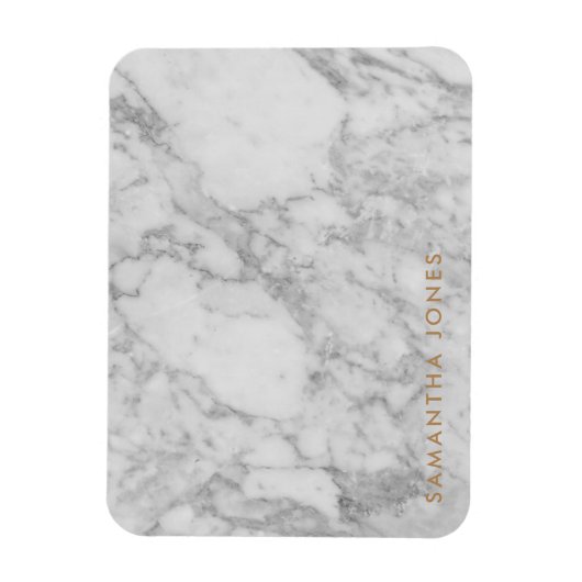 White Carrara Marble Gold Classic - op maat Magneet (Verticaal)