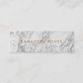 White Carrara Marble Gold Classic - op maat Mini Visitekaartje (Voorkant)