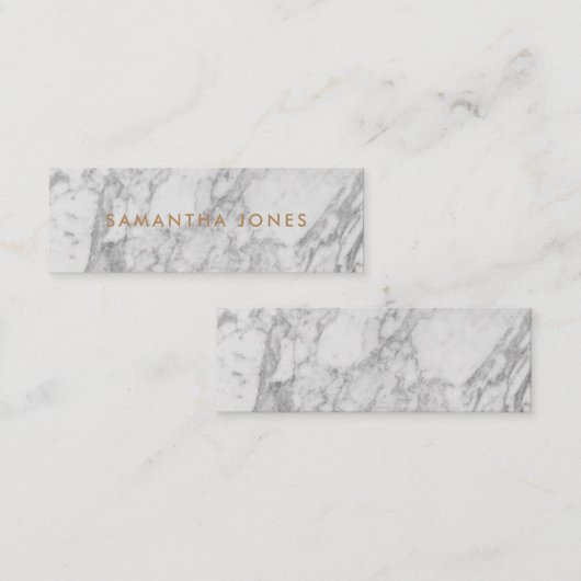 White Carrara Marble Gold Classic - op maat Mini Visitekaartje (Voorkant / Achterkant)