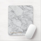 White Carrara Marble Gold Classic - op maat Muismat (Met muis)