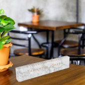 White Carrara Marble Gold Classic - op maat Naambordje