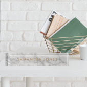 White Carrara Marble Gold Classic - op maat Naambordje