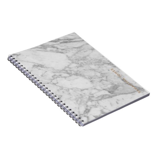 White Carrara Marble Gold Classic - op maat Notitieboek (Rechterzijde)