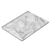 White Carrara Marble Gold Classic - op maat Notitieboek (Linkerzijde)