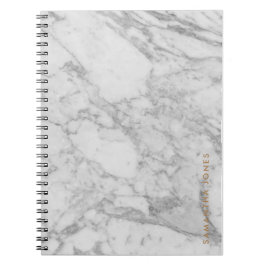 White Carrara Marble Gold Classic - op maat Notitieboek