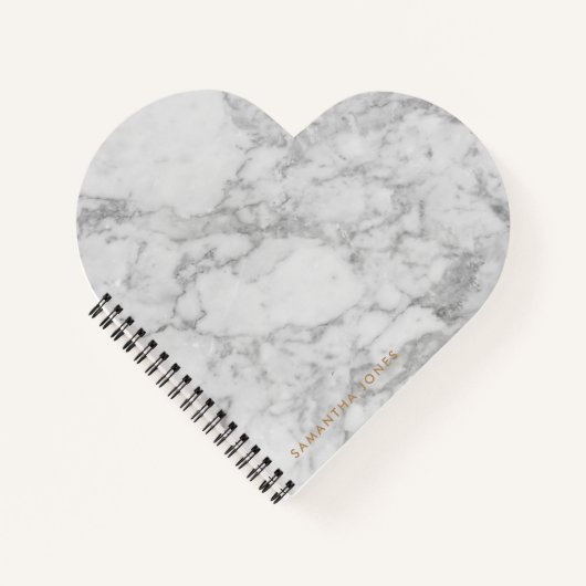 White Carrara Marble Gold Classic - op maat Notitieboek (Voorkant)
