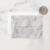 White Carrara Marble Gold Classic - op maat Notitiekaartje (Voorkant / Achterkant in situ)