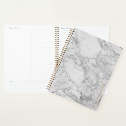 White Carrara Marble Gold Classic - op maat Planner (Display)