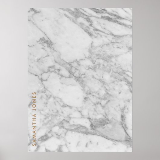 White Carrara Marble Gold Classic - op maat Poster (Voorkant)