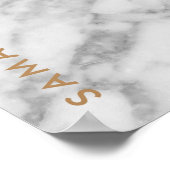 White Carrara Marble Gold Classic - op maat Poster (Hoek)