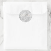 White Carrara Marble Gold Classic - op maat Ronde Sticker (Tas)
