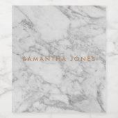 White Carrara Marble Gold Classic - op maat Wijn Etiket (Enkel label)