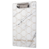 White Carrara Marble Gold Pattern Classic Modern Klembord (Links)
