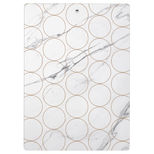White Carrara Marble Gold Pattern Classic Modern Klembord (Achterkant)