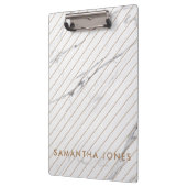 White Carrara Marble Gold Stripe Classic Moderne Klembord (Links)