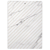 White Carrara Marble Gold Stripe Classic Moderne Klembord (Achterkant)